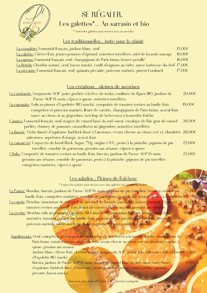 L’Oranger - Menu Image 1
